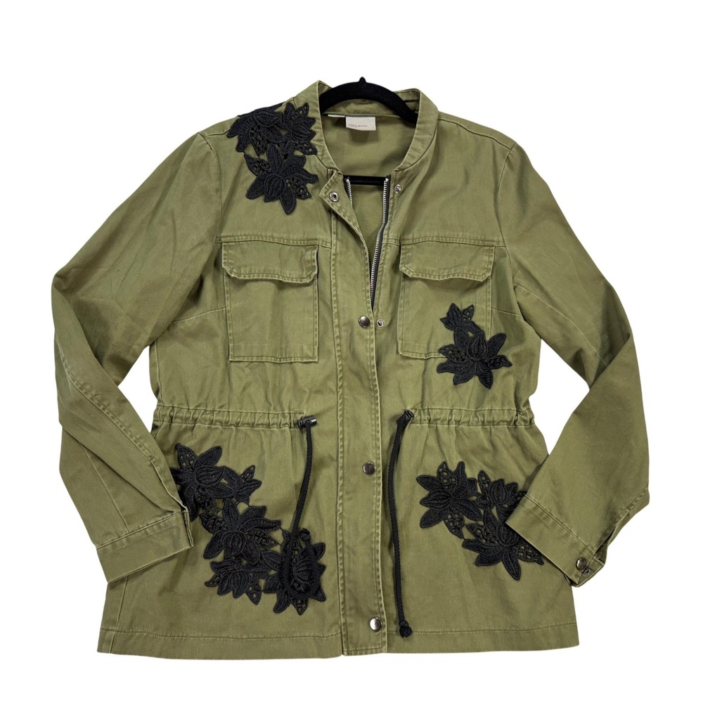 Vero Moda Utility Jacket Womens L Green Exc Lace Floral Field Coat 10178024